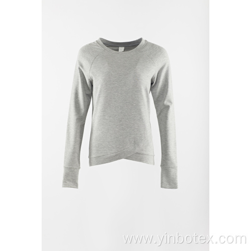 Grey knitting athletic pullover